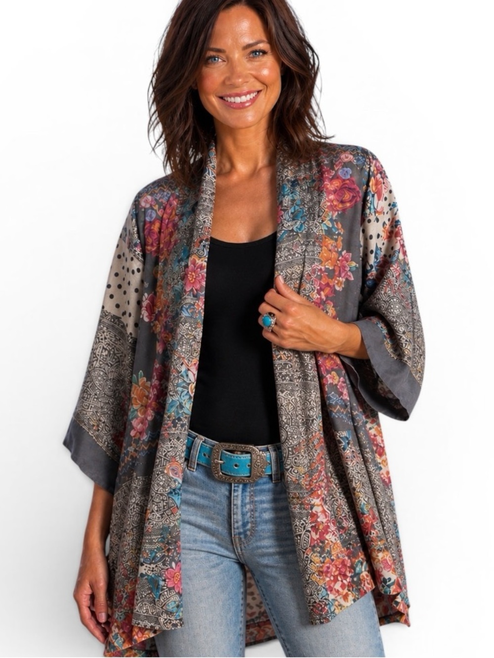 Johnny Was silk embroidered Ellamo Kimono/Jacket NWT